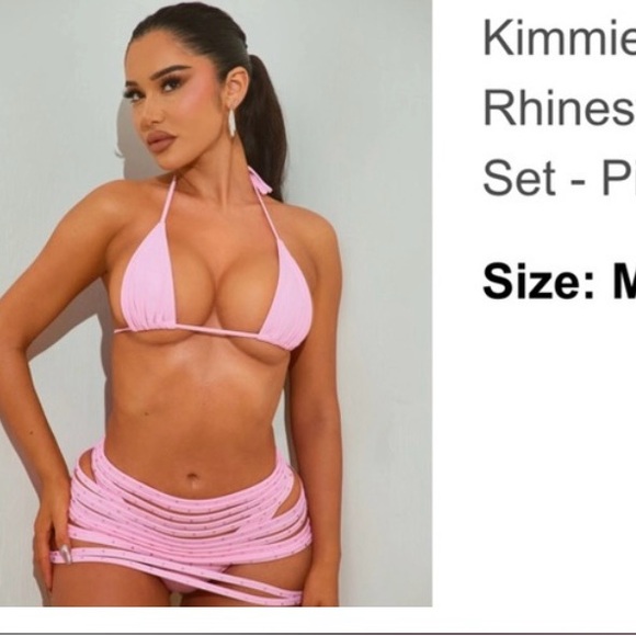 Pink Bikini 3 Piece Set - Picture 1 of 2